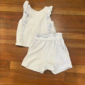 Girls 5T Seersucker Set EUC